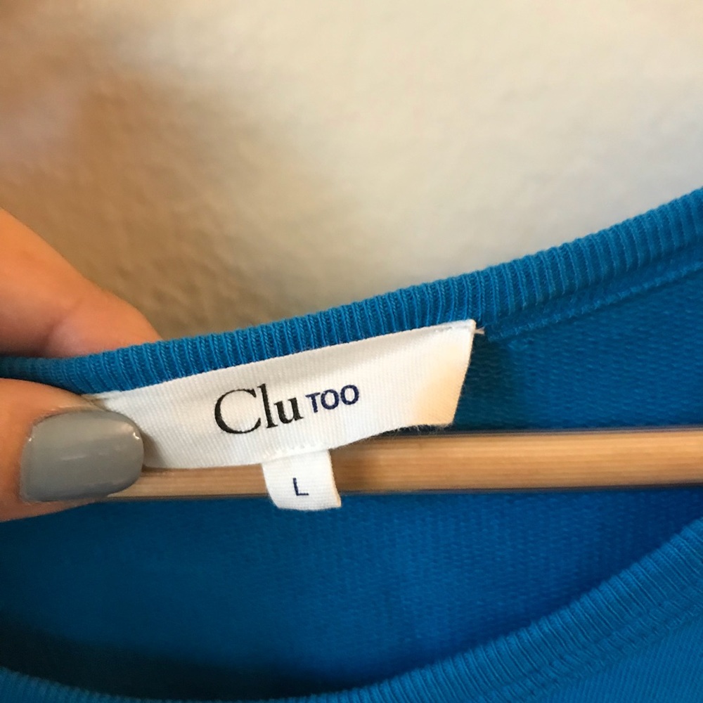 Clu Too Blue Sweater Size L - Picture 2 of 3